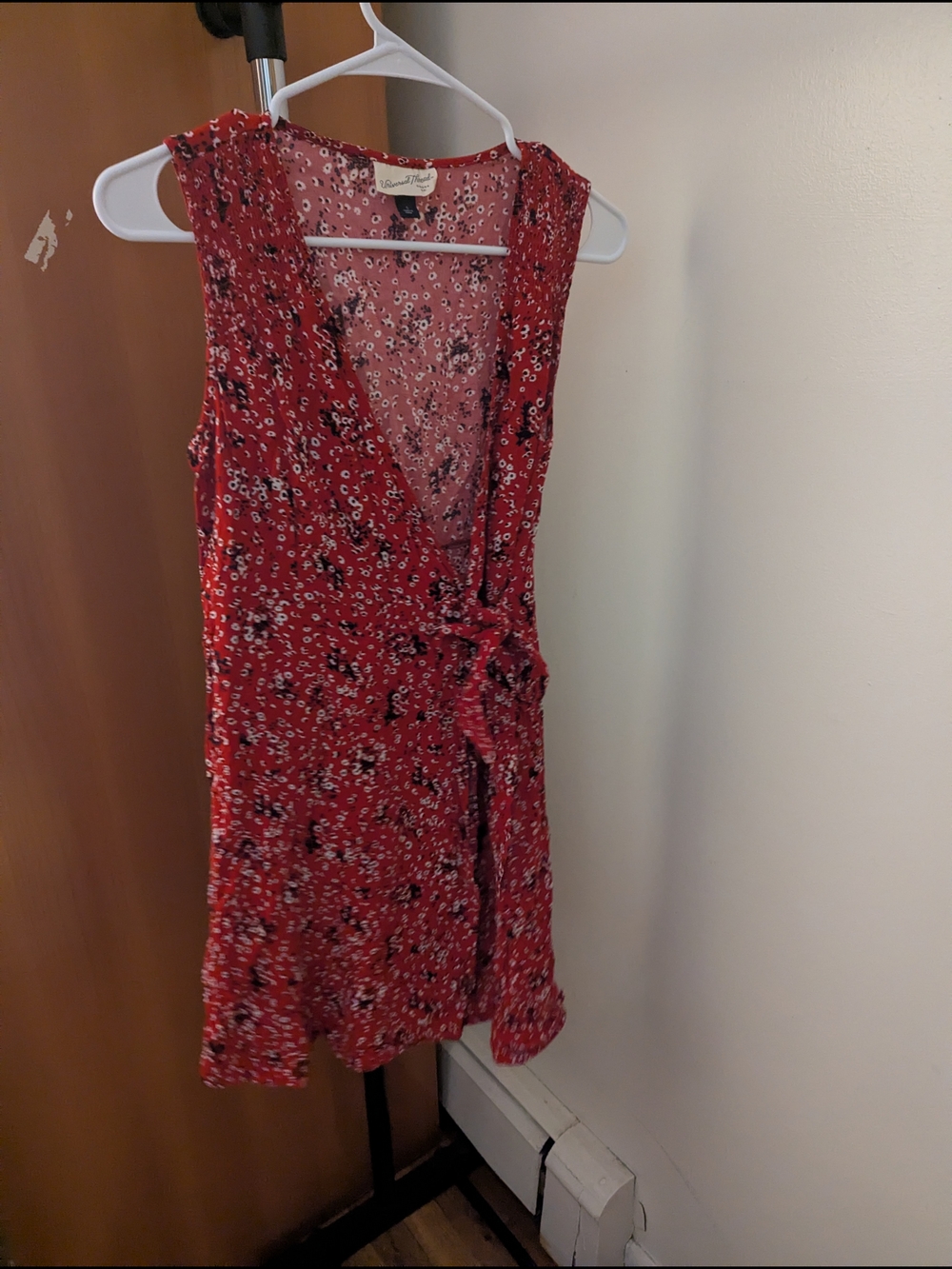 Floral Red Wrap Dress